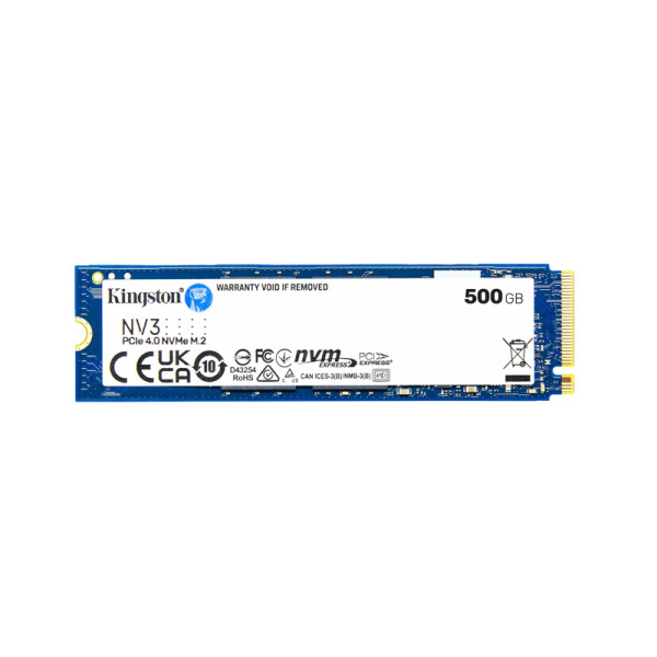 Unidad de Estado Sólido Kingston NV3, 500GB, M.2 2280, NVMe PCIe 4.0 x4, Lectura 6000MB/s Escritura 5000MB/s