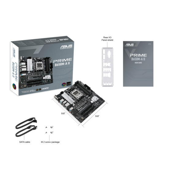 Placa Madre Asus PRIME B650M-A II-CSM, AM5, DDR5 4800/6400MHz, microATX (PRIME B650M-A II)