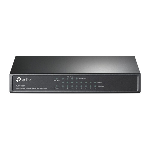 SWITCH SOBREMESA 8 PUERTOS DIGABIT 4 PUERTOS  PoE