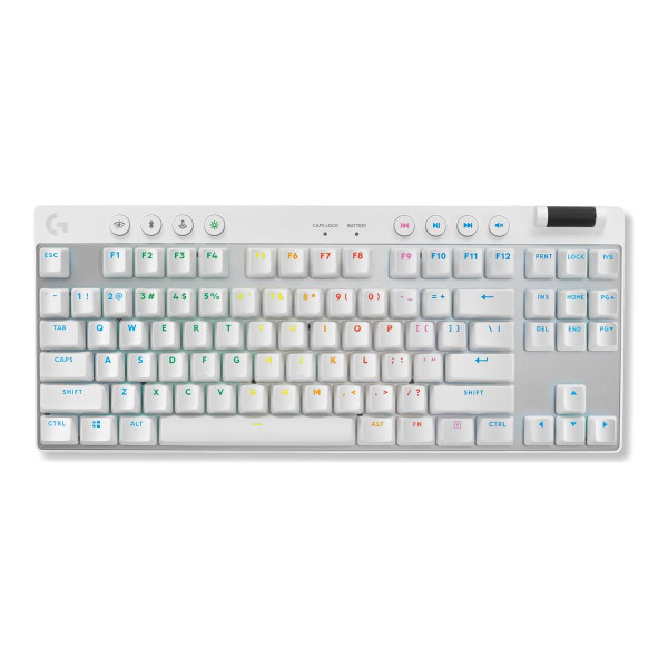 Teclado Gaming Inalámbrico Logitech G PRO X TKL LIGHTSPEED  Blanco (Interruptores Táctiles GX Brown) (920-012143)