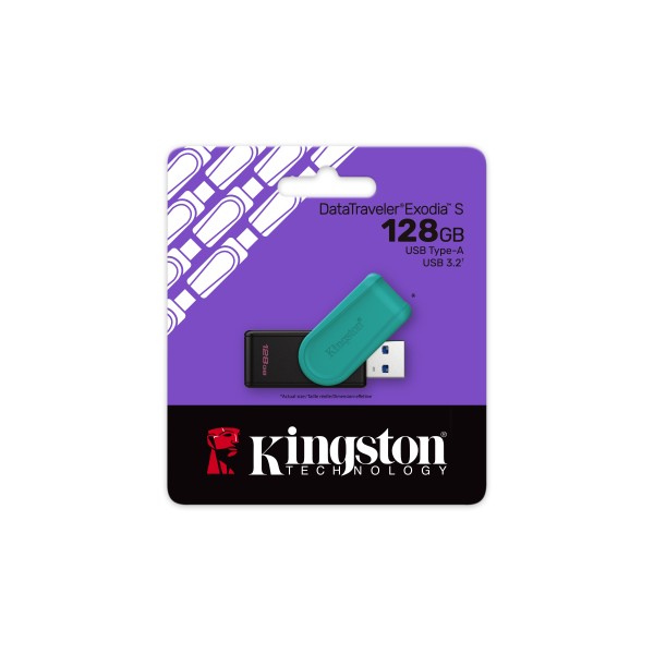 Kingston - USB flash drive - USB 3.2 Gen 1 - Exodia S Black Turquoise (DTXS/128GB)