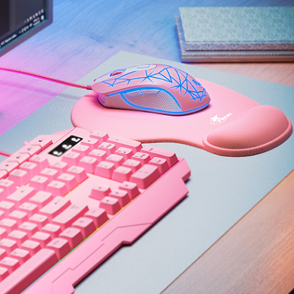 Mouse Pad Xtech XTA-530 Skadi Gaming con soporte de muñeca Gel Color Rosado (XTA-530)