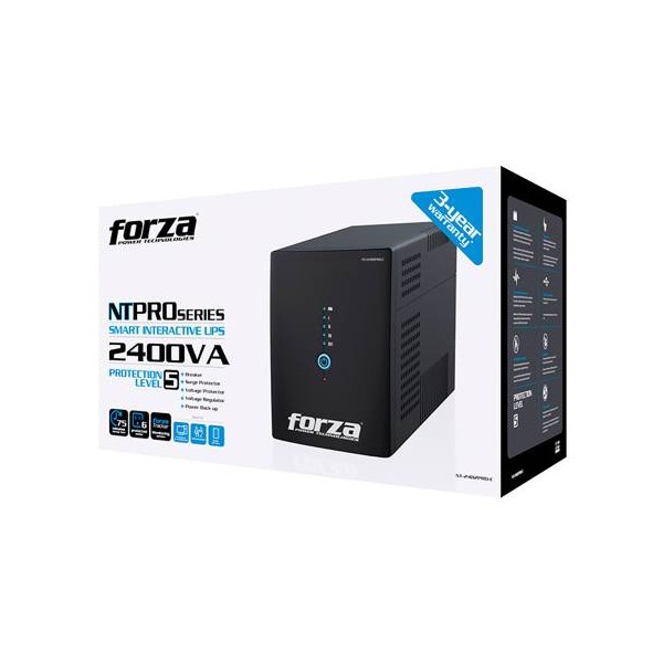 UPS Forza NT-2402PRO-C 2400VA 1200W Line Interactive AVR 220V con 6 Tomas (NT-2402PRO-C)