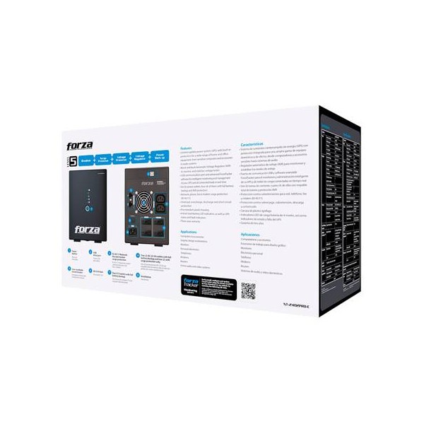 UPS Forza NT-2402PRO-C 2400VA 1200W Line Interactive AVR 220V con 6 Tomas (NT-2402PRO-C)