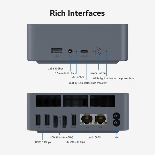Beelink Mini Pc EQi12 Intel 12Gen  Core I3-1220P 16GB RAM DDR4 500GB SSD WIN 11 PRO (BLEQI12D41220P16G500G)