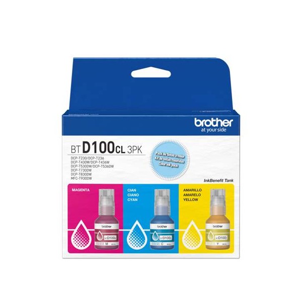 Pack Tintas Brother BTD100 C/M/Y (BTD100CL3PK)