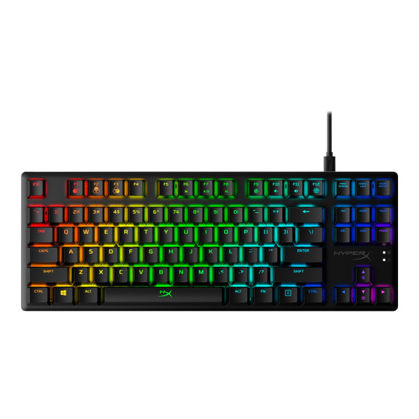 Teclado HyperX Alloy Origins Core con Retroiluminación USBC QWERTY EE. UU.  Interruptor HyperX Red (Negro) (4P5P3AA#ABA)