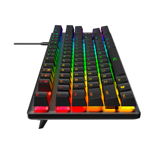 Teclado HyperX Alloy Origins Core con Retroiluminación USBC QWERTY EE. UU.  Interruptor HyperX Red (Negro) (4P5P3AA#ABA)