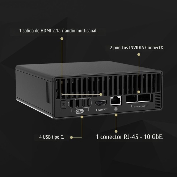 MSI EdgeXpert AI Mini Desktop NVIDIA GB10 Grace Blackwell 128 GB SSD NVMe Gen5 de 4 TB WiFi 7 NVIDIA DGX OS (Linux) (EdgeXpert13S)