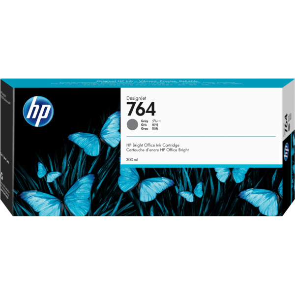 Cartucho de Tinta HP 764 DesignJet Gris, 300 ml (C1Q18A)