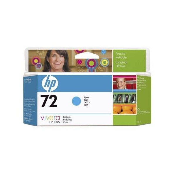 Cartucho de tinta HP 72 cian de 130 ml + Cabezal de impresión Vivera (C9371A)
