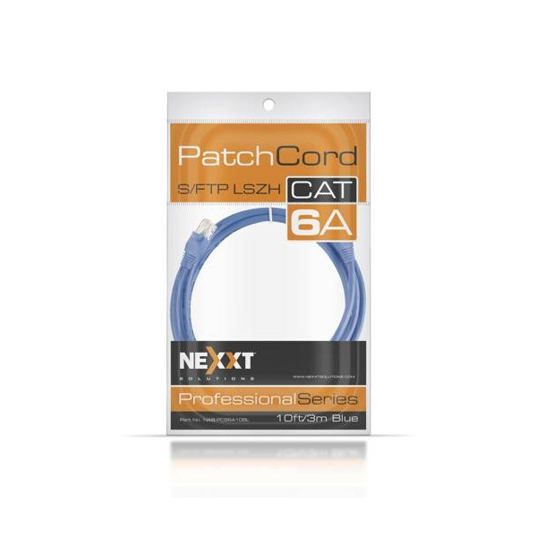 Cable de Red Nexxt Solutions Infrastructure Shielded 3 metros - RJ-45 Azul, Cat6A S/FTP