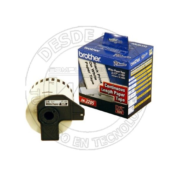 Cinta Para Impresora De Etiquetas 62mm Negro Sobre Blanco