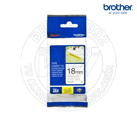 Cinta Para Impresora de Etiqueta Brother 18Mm Negro Sobre Blanco