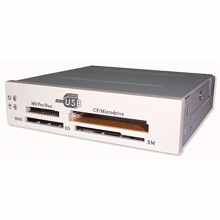 Lector Adaptador Interno de Tarjetas de Memoria Tipo Sd  Ms  Cf Tipo 1  Mmc  Mspro Usb Beige