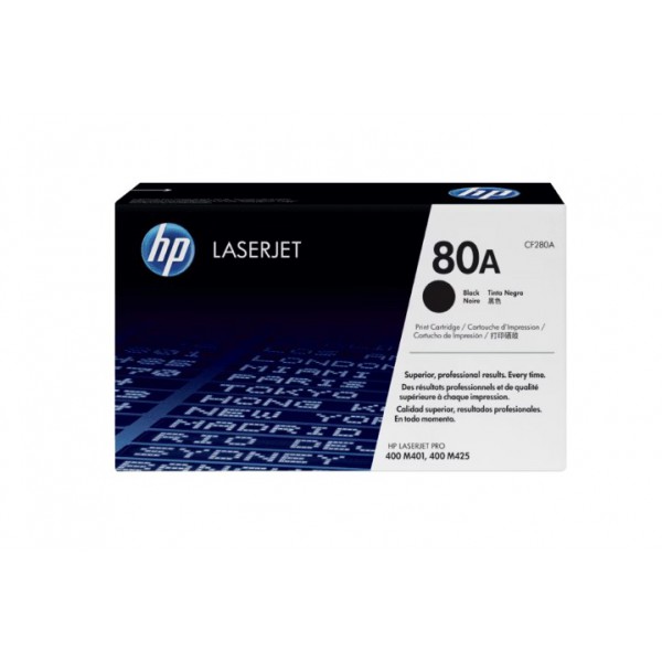 Tóner HP LaserJet Original  80A Negro