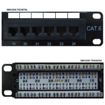 Panel De Parchero  24 Puertos  Cat6   Negro (AW191NXT06)