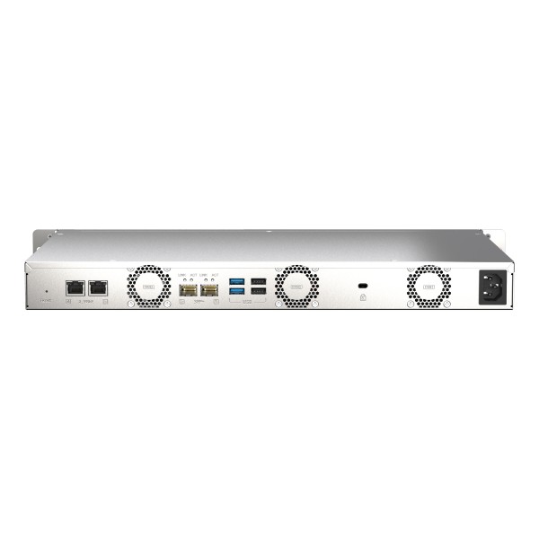 QNAP TS-435XeU - Servidor NAS - montaje en bastidor - SATA 6Gb/s - RAID 0, 1, 5, 6, 10, JBOD - RAM 4 GB - Gigabit Ethernet / 2.5 Gigabit Ethernet / 10 Gigabit Ethernet - iSCSI soporta - 1U (TS-435XeU-4G-US)