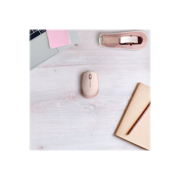Logitech M170 Wireless Mouse, Ambidextrous, Rose - Ratón - diestro y zurdo - óptico - 3 botones - inalámbrico - 2.4 GHz - receptor inalámbrico USB - rosa (910-006862)