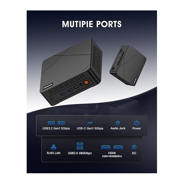 Origimagic COMEC C3 Mini PC Intel Core i3 5005U 8 GB RAM 512 GB SSD Win 10 Pro  Ingles (B0G8YV9DF1)
