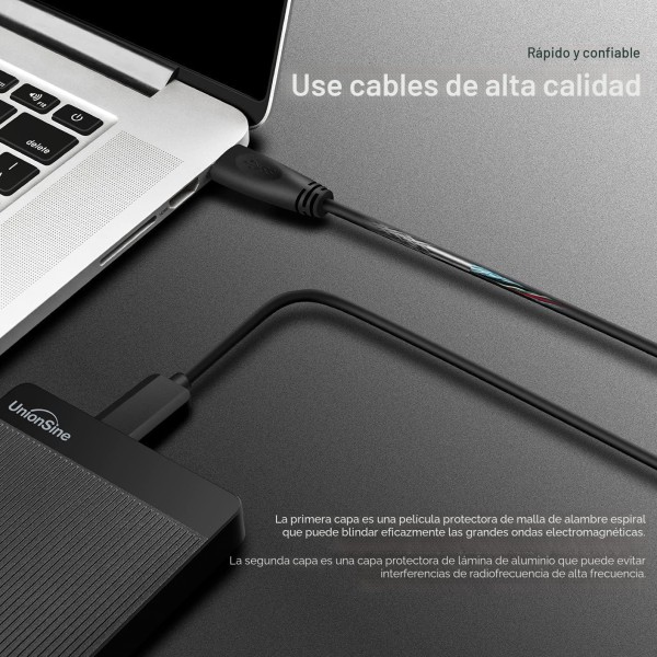 Disco Duro Externo UnionSine 1tb Externo ultradelgado  USB 3.0 Pc y Mac portatil (HDD2510)