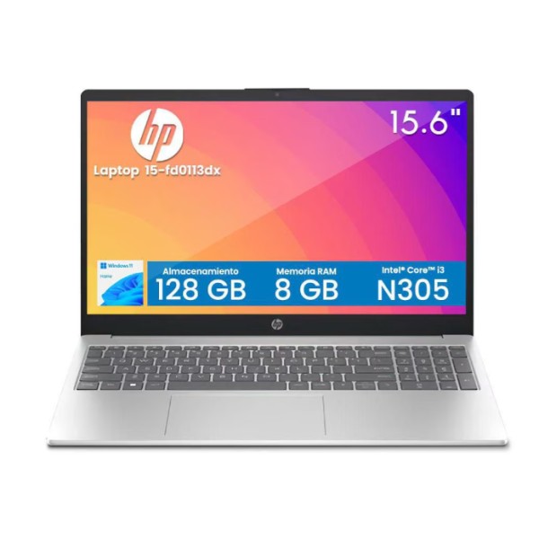 Notebook HP HP 15-FD0113DX 15.6 1366x768 HD Intel Core i3-N305 8GB 128GB SSD Win11 Home INGLES (C0CM1UA#ABA)
