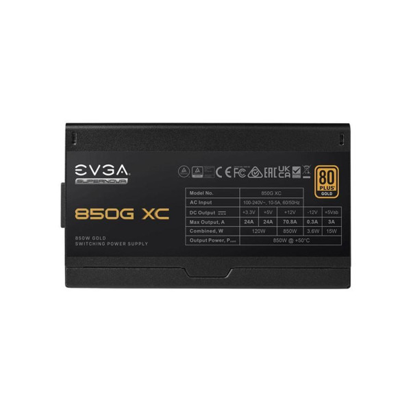 Fuente de Poder EVGA SuperNOVA de 850W, Full Modular, ATX, Certificada 80+ Gold (520-5G-0850-K1)