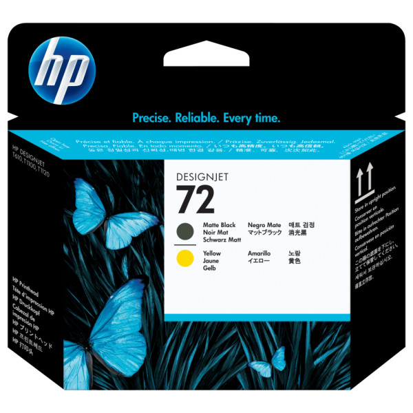Cabezal de impresión HP 72 negro mate y amarillo (C9384A)