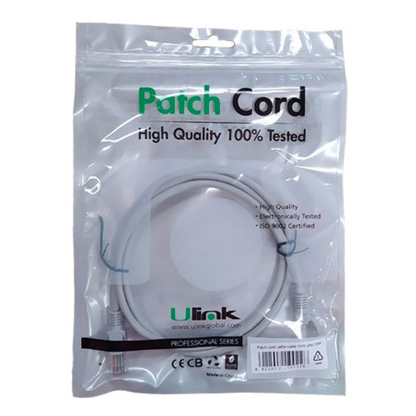 Cable de Red Patch Cord Cat5E 3 Mts Gris (0210074)