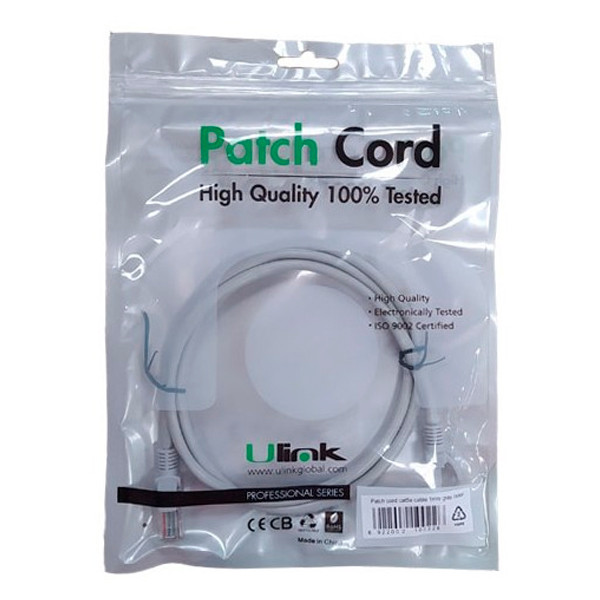 Cable UTP Ulink Patch Cord Cat6 0,5M - Color Gris (0210039)
