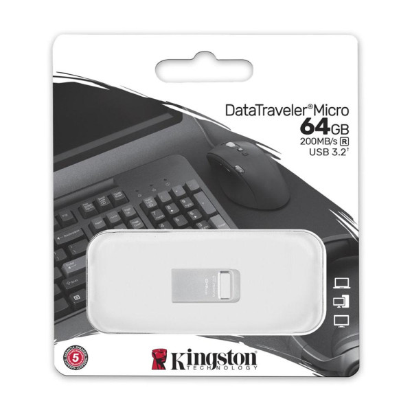 64GB DataTraveler Micro 200MB/s Metal USB 3.2 Gen
