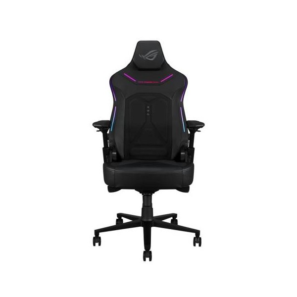 Silla Gamer ASUS ROG Courser, Soporte Lumbar, Apoyabrazo 4D, RGB. Hasta 136 Kg, Pisto Clase 4, Negro (90GC01S0-MSG010)