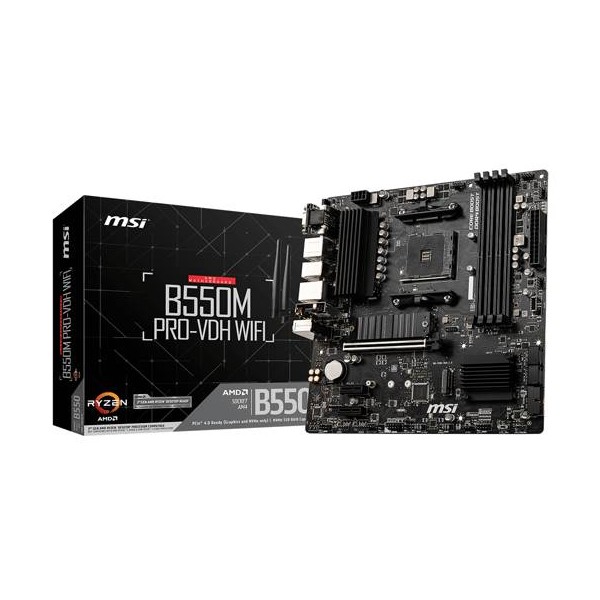 Placa Madre MSI B550M PRO-VDH WIFI, AMD Socket AM4, 2xDDR4,2xM2, Wi-Fi 6, Micro-ATX (911-7C95-095)