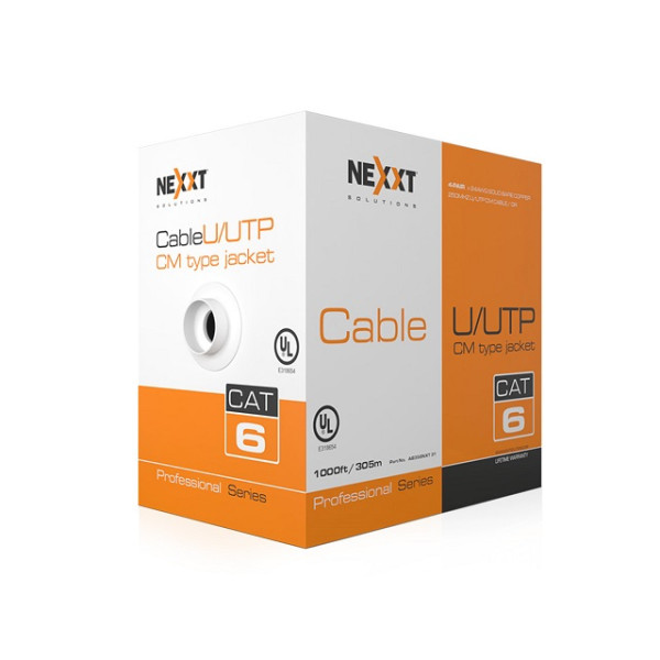 Cable de red Profesional Cat6 UTP Nexxt  305m  Azul (AB356NXT32)