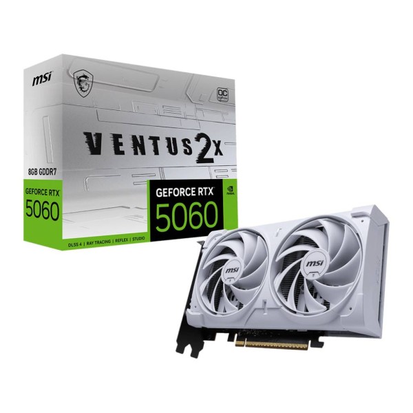 Tarjeta de Video MSI Nvidia GeForce RTX 5060 Ventus 2X OC White 8GB GDDR7 PCIe 5.0 (912-V537-018)