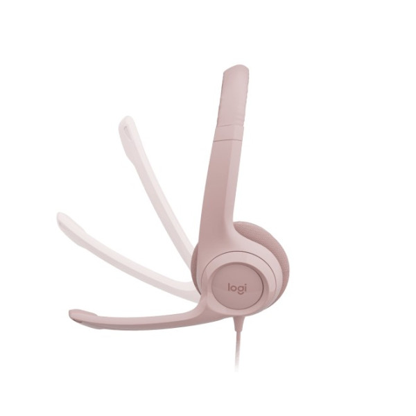 Audífonos Logitech USB H390 con Cancelación de Ruido  Color Rosa (981-001280)