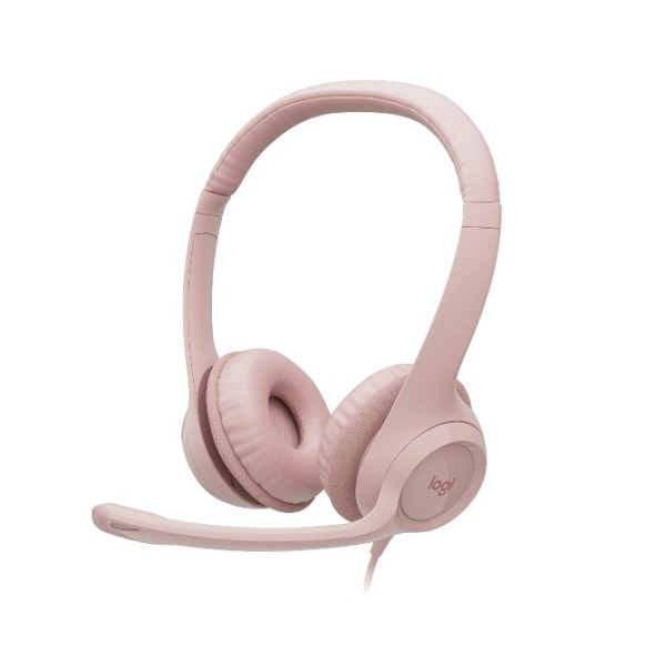 Audífonos Logitech USB H390 con Cancelación de Ruido  Color Rosa (981-001280)
