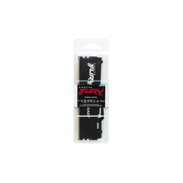 Kingston FURY Beast RGB - DDR5 - módulo - 8 GB - DIMM de 288 contactos - 5600 MT/s / PC5-44800 - CL36 - 1.25 V - sin búfer - on-die ECC - negro (KF556C36BBEA-8)