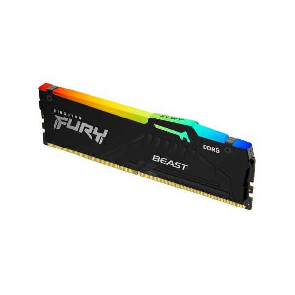 Kingston FURY Beast RGB - DDR5 - módulo - 8 GB - DIMM de 288 contactos - 5600 MT/s / PC5-44800 - CL36 - 1.25 V - sin búfer - on-die ECC - negro