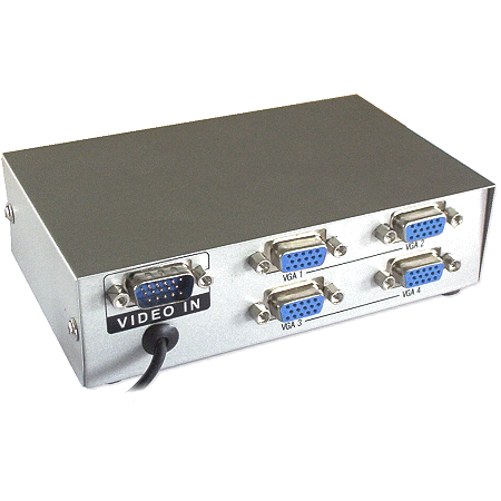 Splitter Multiplexor Video 1 X 4 Monitores (Para Conectar 4 Monitores A 1 Computador) 