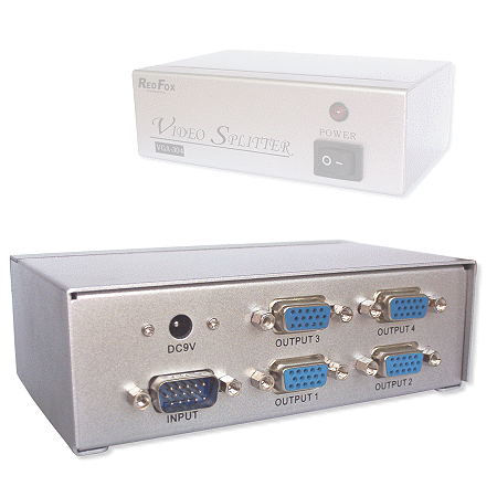 Splitter Multiplexor Video 1 X 4 Monitores (Para Conectar 4 Monitores A 1 Computador)