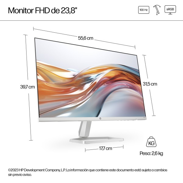 HP SERIES 5 23.8IN WHITE MONITOR 524SW (94C21AA#AKH)