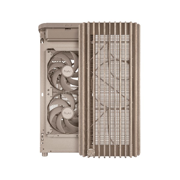 Gabinete ASUS ProArt PA401 Wood Edition Beige, Vidrio Templado, Mid Tower, Incluye 3 Ventiladores (90DC00M7-B38010)