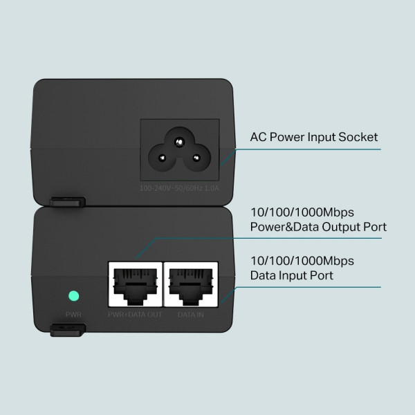 TP-Link TL-POE160S - Separador PoE - CA 100-240 V - 30 vatios - conectores de salida: 1 (TL-POE160S)