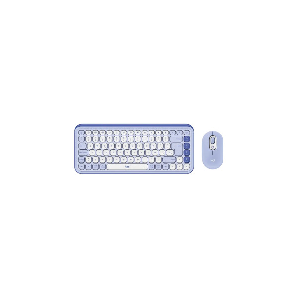 Logitech Pop Icon Combo - Keyboard and mouse set - Spanish (Latin American) - Lilac (920-013054)