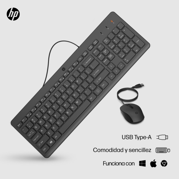 Combo HP Teclado + Mouse alambrico 150 (240J7AA#ABM)