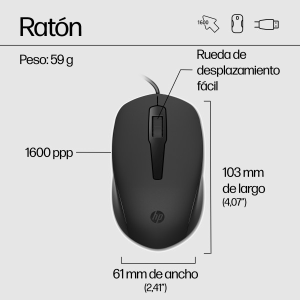 Combo HP Teclado + Mouse alambrico 150 (240J7AA#ABM)