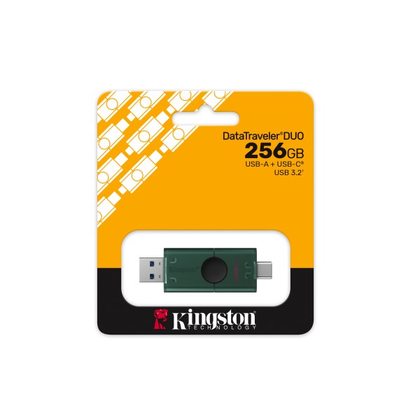 Kingston 256GB USB-A + USB-C 3.2 Gen 1 DataTraveler DuoG2 (DTDEG2/256GB)