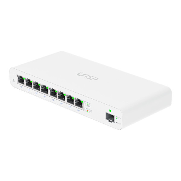 Ubiquiti UISP - Conmutador - 8 x 10/100/1000 (PoE) + 1 x Gigabit SFP - sobremesa - PoE (110 W) (UISP-S)
