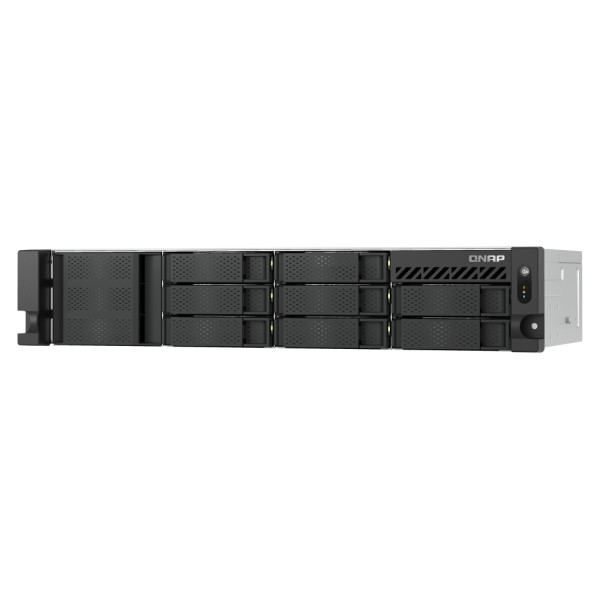 QNAP TS-855eU-RP - Servidor NAS - 8 compartimentos - montaje en bastidor - SATA 6Gb/s - RAID RAID 0, 1, 5, 6, 10, 50, 60, RAID TP, TM - RAM 8 GB - Gigabit Ethernet / 2.5 Gigabit Ethernet - iSCSI sopor (TS-855EU-RP-8G-US)